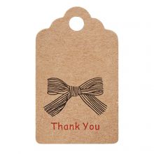Jewelry Hang Tags - Thank you (3 x 5 cm) Brown (5 pcs)