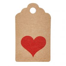 Jewelry Hang Tags - Heart (3 x 5 cm) Brown (5 pcs)