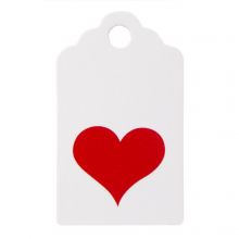 Jewelry Hang Tags - Heart (3 x 5 cm) White (5 pcs)