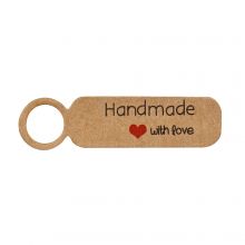 Jewelry Hang Tags - Handmade with Love (5 x 1.2 cm) Brown (5 pcs)