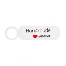 Jewelry Hang Tags - Handmade with Love (5 x 1.2 cm) White (5 pcs)