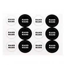 Round Sticker Sheets - Handmade (3.5 cm) Black-White (12 stickers)