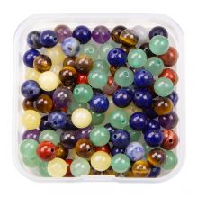 Bead Mix - Gemstone Beads (6 mm) Mixed Stones (100 pcs)