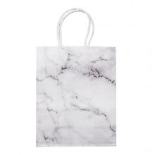 Gift Bags Kraft Paper Marble Pattern (15 x 21 x 8 cm) White (1 pcs)