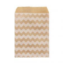 Gift Pouch Kraft Paper Waves (10 x 13 cm) Brown (10 pcs)