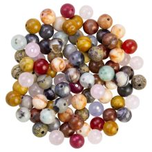 Bead Mix - Gemstone Beads (6 mm) Mixed Stone (50 gram / ca 70 pcs)