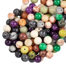 Bead Mix - Gemstone Beads (8 mm) Mixed Stone (100 gram / ca 125 pcs)