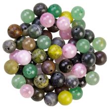 Bead Mix - Gemstone Beads (8 mm) Mixed Stone (100 gram / ca 120 pcs)