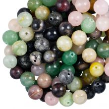 Bead Mix - Gemstone Beads (8 mm) Mixed Stone (100 gram / ca 120 pcs)