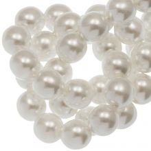 Czech Glass Pearls (8 mm) White Shine (110 pcs)