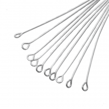 Eye Pins (50 mm) Antique Silver (100 pcs) 0.6 mm Thick 
