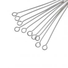 Stainless Steel Eye Pins (35 x 0.7 mm) Antique Silver (100 pcs) 