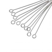 Stainless Steel Eye Pins (35 x 0.6 mm) Antique Silver (50 pcs)