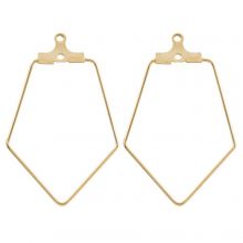Stainless Steel Earring Frames (35 x 22 mm) Gold (6 pcs)