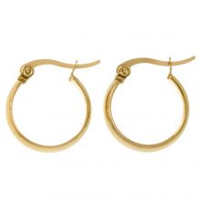 Stainless Steel Earrings (17 x 4 mm) Gold (2 pcs)