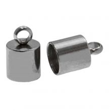Stainless Steel End Caps (inside size 6 mm) Antique Silver (10 pcs)