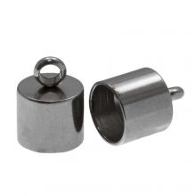 Stainless Steel End Caps (inside size 8 mm) Antique Silver (10 pcs)