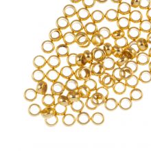 Stainless Steel Crimp Beads (inner size 1.2 mm) Gold (50 pcs)