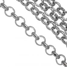 Stainless Steel Rolo Chain (3 x 1 mm) Antique Silver (1 meter)