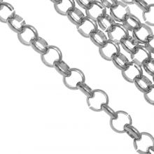Stainless Steel Rolo Chain (4 x 1.5 mm) Antique Silver (10 meter)