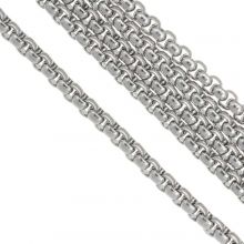 Stainless Steel Link Chain (3.5 x 3.5 mm) Antique Silver (2.5 meters)
