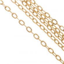 Stainless Steel Link Chain (3.5 x 2.5 x 0.4 mm) Gold (10 meters)