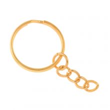 Key Ring with Chain (25 mm) Gold (10 pcs)