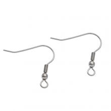 Stainless Steel Earring Hooks (20 mm) Antique Silver (25 pcs)