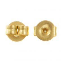 Stainless Steel Stud Earring Backs (4.5 x 5 x 3 mm) Gold (10 pcs)