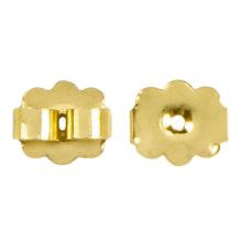 Stainless Steel Stud Earring Backs (5.5 x 6.5 x 3 mm) Gold (10 pcs)