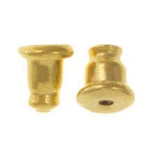 Stainless Steel Stud Earring Backs (6 x 5 mm) Gold (10 pcs)