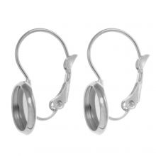 Stainless Steel Earring Hooks / Setting  (20 x 10 mm) Antique Silver (4 pcs)