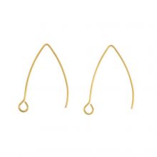 Stainless Steel Earring Hooks (25 x 15 mm) Gold (10 pcs)