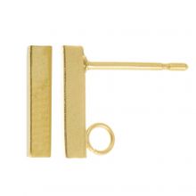 Stainless Steel Stud Earrings Bar (10 x 2 mm) Gold (4 pcs)