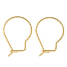 Stainless Steel Earring Hooks (18 x 13 mm) Gold (10 pcs)