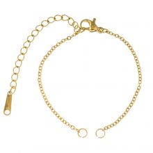 DIY Bracelet - Stainless Steel Link Chain with Lobster Clasp (13 cm) Gold (1 pcs)