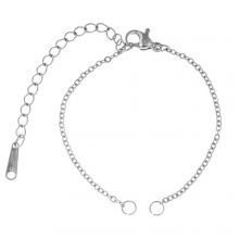 DIY Bracelet - Stainless Steel Link Chain with Lobster Clasp (13 cm) Antique Silver (1 pcs)