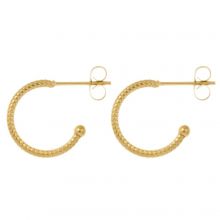 Stainless Steel Earrings (15 x 2.5 mm) Gold (4 pcs)