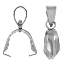 Stainless Steel Pendant Bail (18 x 14 x 4.5 mm) Antique Silver (10 pcs)