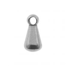 Stainless Steel Charm Drop (6 x 3 mm) Antique Silver (25 pcs)