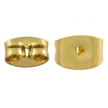 Stainless Steel Stud Earring Backs (4.5 x 6 x 3 mm) Gold (6 pcs)