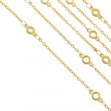 Stainless Steel Link Chain Circle (9 x 4.5 x 1.4 mm) Gold (2 meters)
