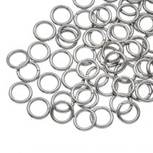 Stainless Steel Jump Rings (6 x 0.8 mm) Antique Silver (100 pcs)