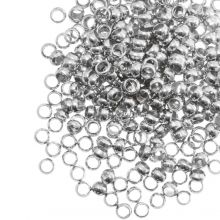 Stainless Steel Crimp Beads (hole size 0.8 mm) Antique Silver (100 pcs)