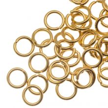 Stainless Steel Jump Rings (5 x 0.8 mm) 18K Gold Plated (25 pcs)