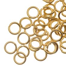 Stainless Steel Jump Rings (5 x 0.8 mm) Gold - PVD Vacuum Plated (25 pcs)