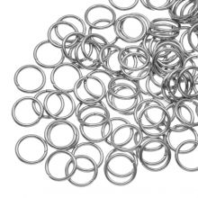 Stainless Steel Jump Rings (8 x 1 mm) Antique Silver (100 pcs)