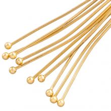 Stainless Steel Head Pins (25 mm) Gold (50 pcs) 0.6 mm Thick 