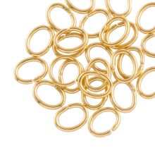 Stainless Steel Jump Rings Oval (7.5 x 5 mm) Gold - PVD Vacuum Plated (25 pcs) 