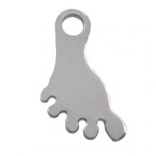 Stainless Steel Charm Foot (13 x 8 x 1 mm) Antique Silver (50 pcs)